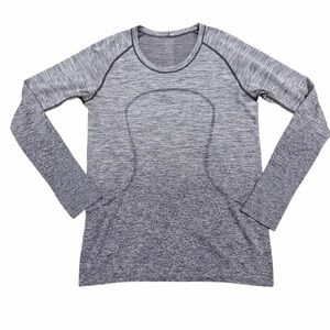 Lululemon Swiftly Tech Long Sleeve Crew Grey Ombre Size 12